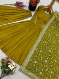 Anarkali Set Olive Green