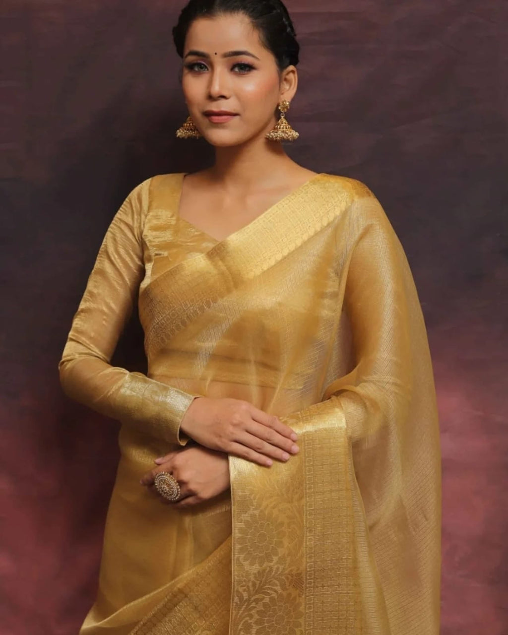Banarasi Tissue Kota Check Saree