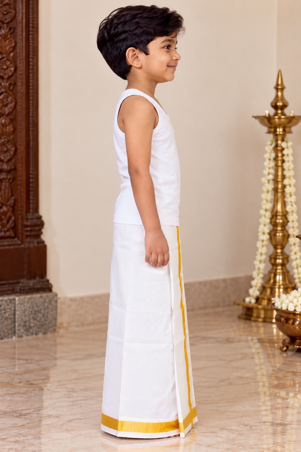 White Gold Dhoti – 10 Years, 73 cm
