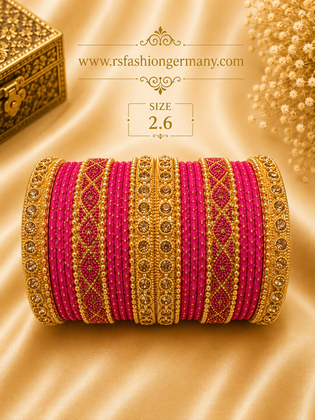 RS Metall Bangles – pink /Gold (Size 2.6)