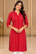 Red Striped Kurti – L Size