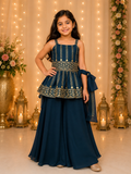 Girls Kids Dress  Embroidered Peplum Set 4-5
