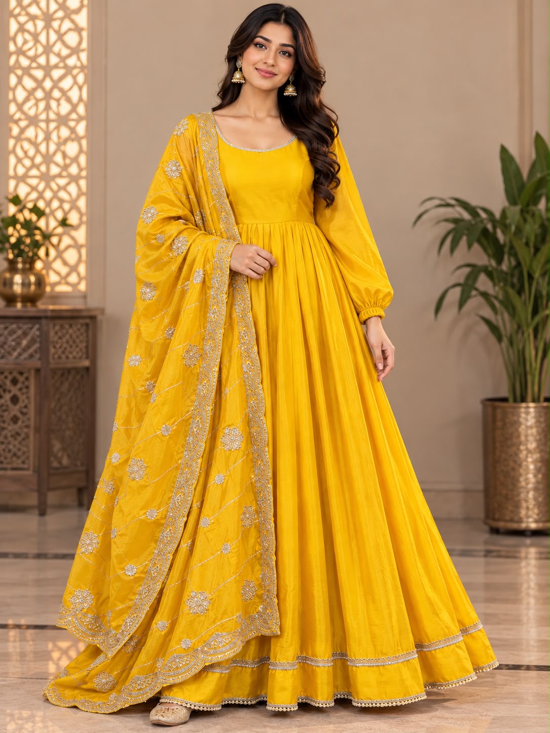 Yellow Anarkali Dress – 2XL