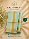 Zijden Veshti Sjaal – Mint/Goud 2 Meter