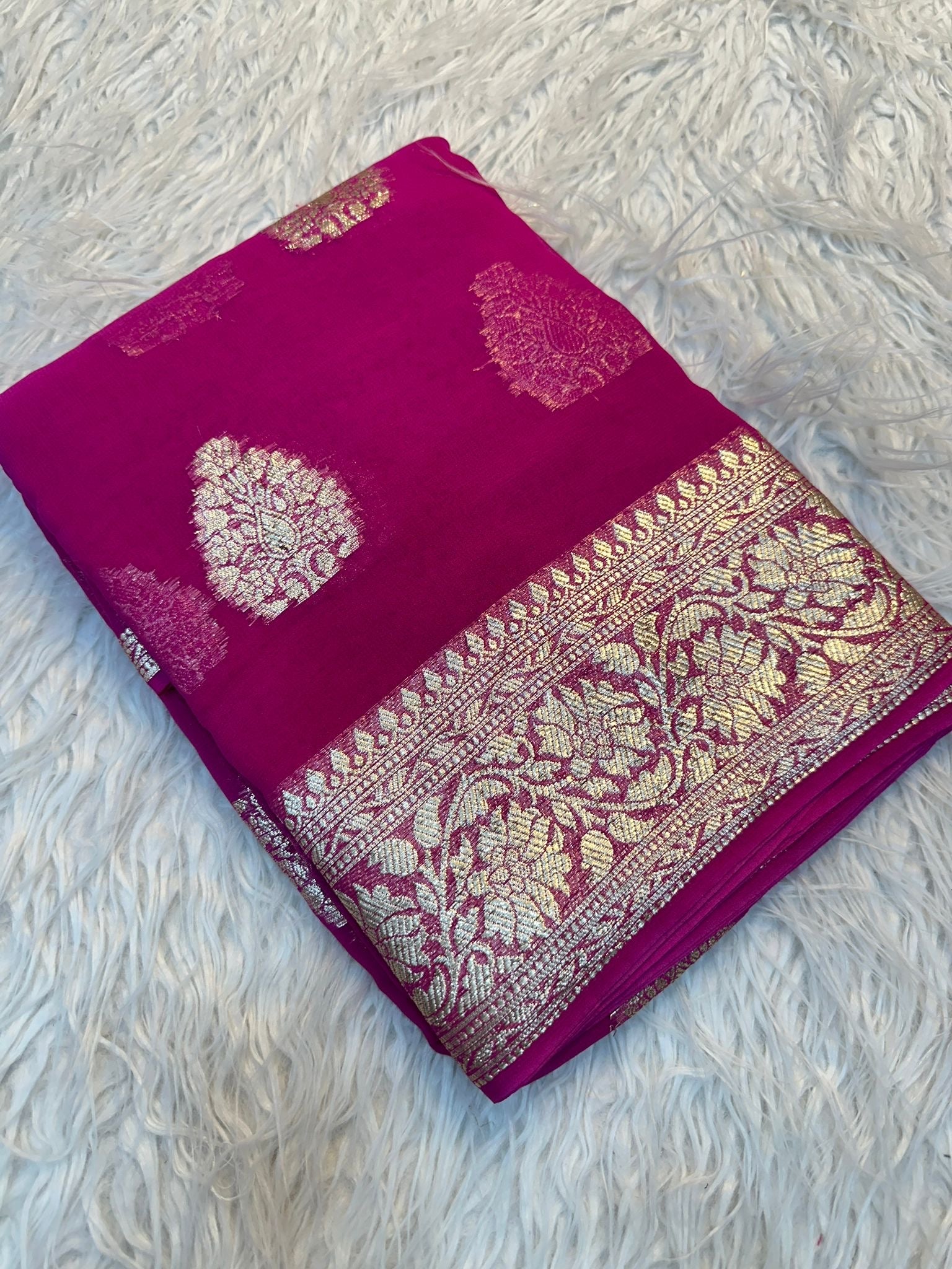 Banarasi Silk Saree with Zari Border