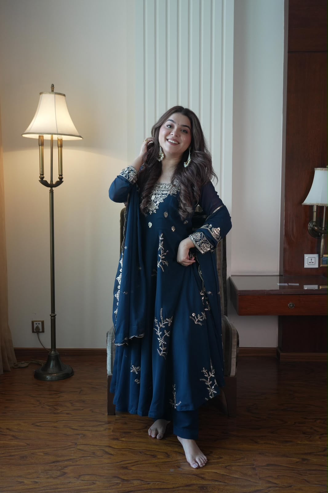 Anarkali Suit – Navy Blue xxl