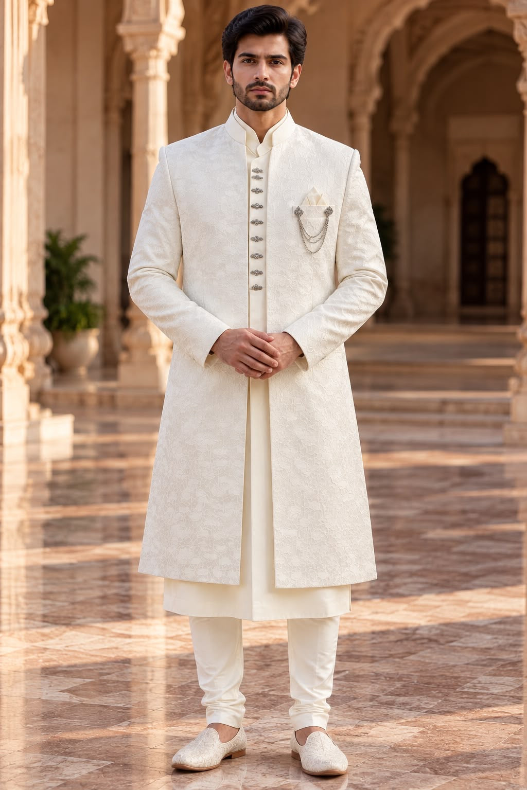Ivory Sherwani – Size 44