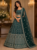 Emerald Green Embroidered Lehenga Set