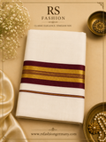 Kerala Saree - White/Silver