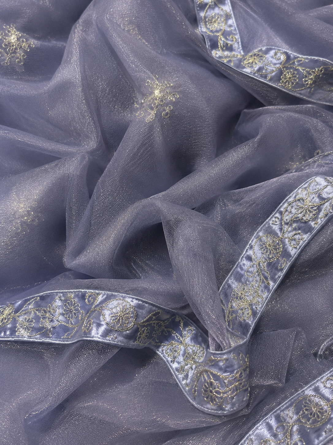 Steel Blue Embroidered Lehenga Set