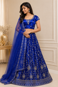 Lavender Embroidered Lehenga Set blouse Unstiched