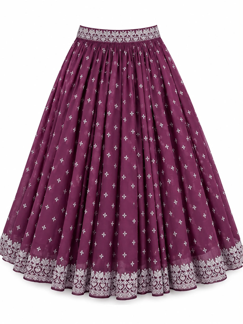 Plum Embellished Lehenga Set – XXL size