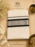 Kerala Saree – Wit/Zwart met blouse