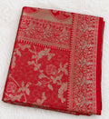 Red Banarasi Saree with Silver Zari Figurative Pallu