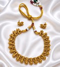 Traditional Gold Necklace Set with Earrings