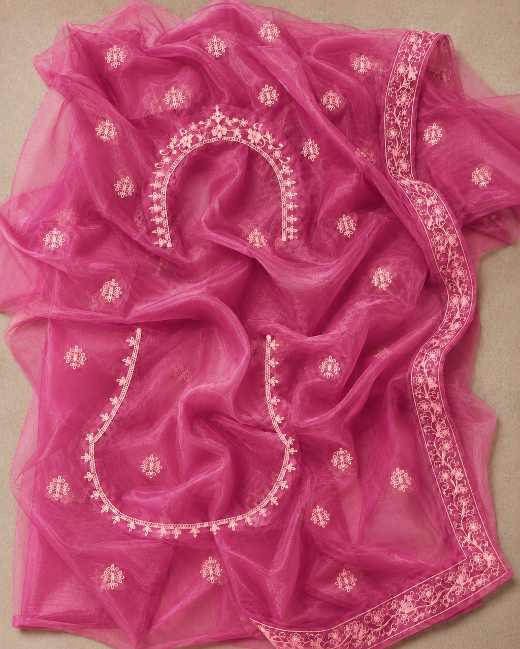 Pink Embroidered Lehenga Set Unstiched blouse