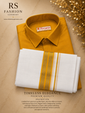 Velcro Oddu Veshti with Shirt – Yellow 44 XXL