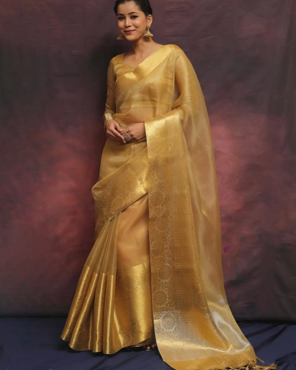 Banarasi Tissue Kota Check Saree