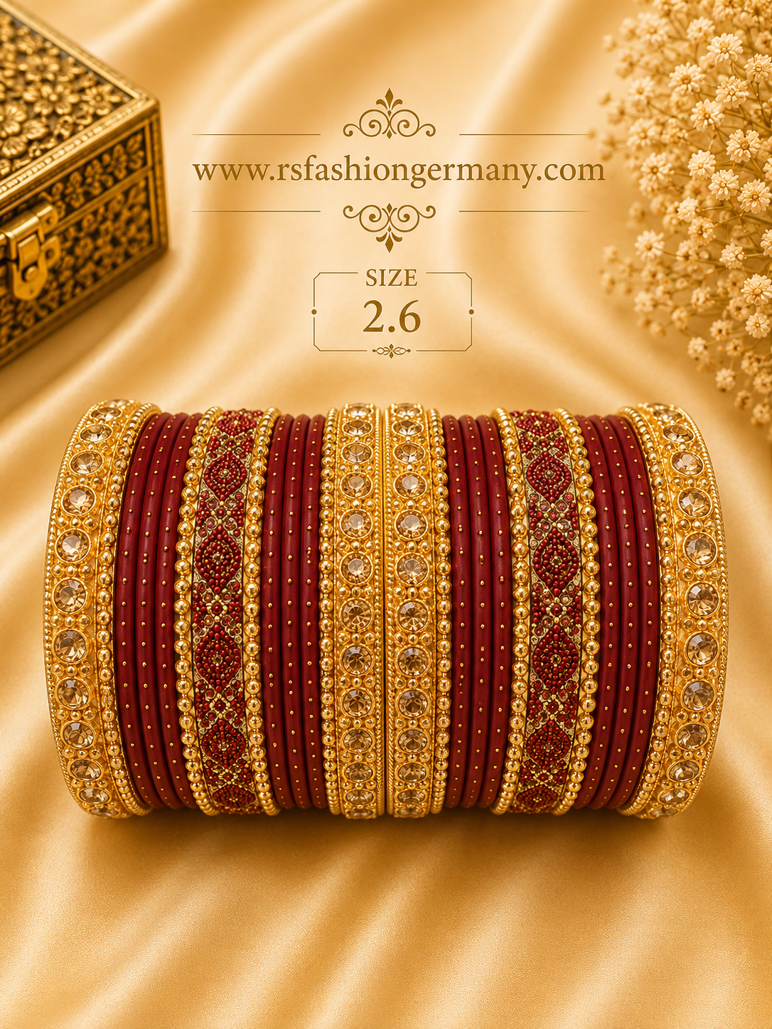 RS Metall Bangles – Dark Red/Gold
