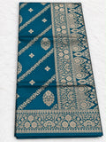 Banarasi Saree mit goldenem Zari-Diagonalmuster – 6 Farben