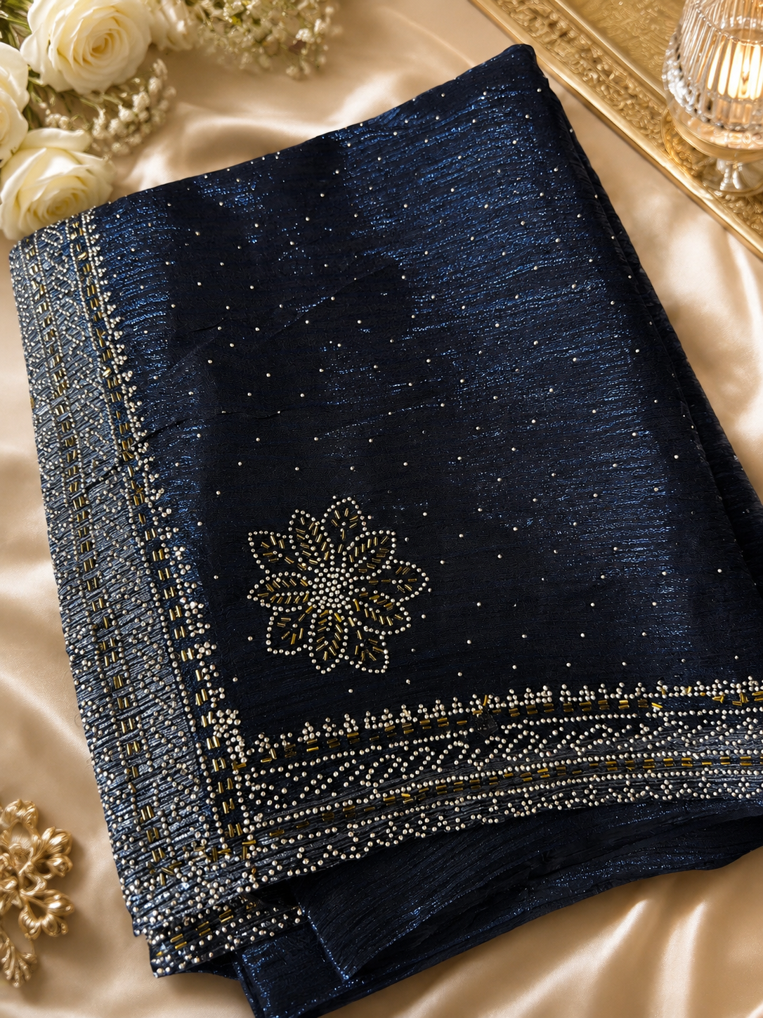 Navy Blue Party Saree