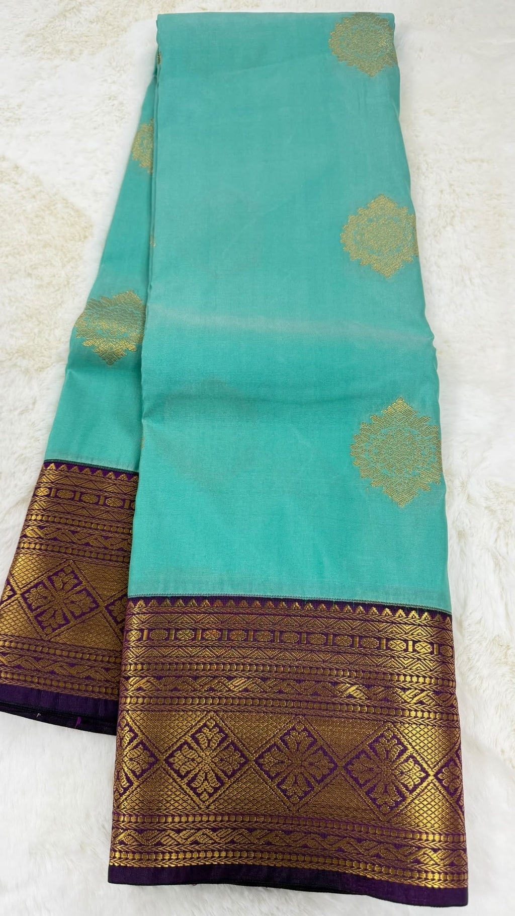 Silk Saree Türkis-Lila