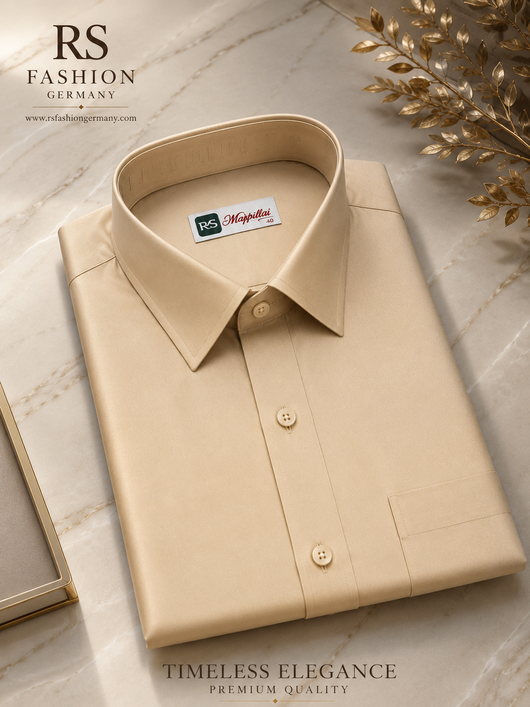 RS Heren Overhemd – Crème (Maat 44-XXL)
