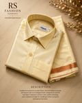 Boys' Veshti Shirt Set – Cream/Gold (1 Year)