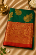 Soft Silk Saree – Royal Blue & Pink