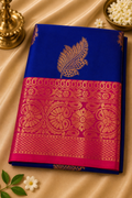 Soft Silk Saree – Royal Blue & Pink