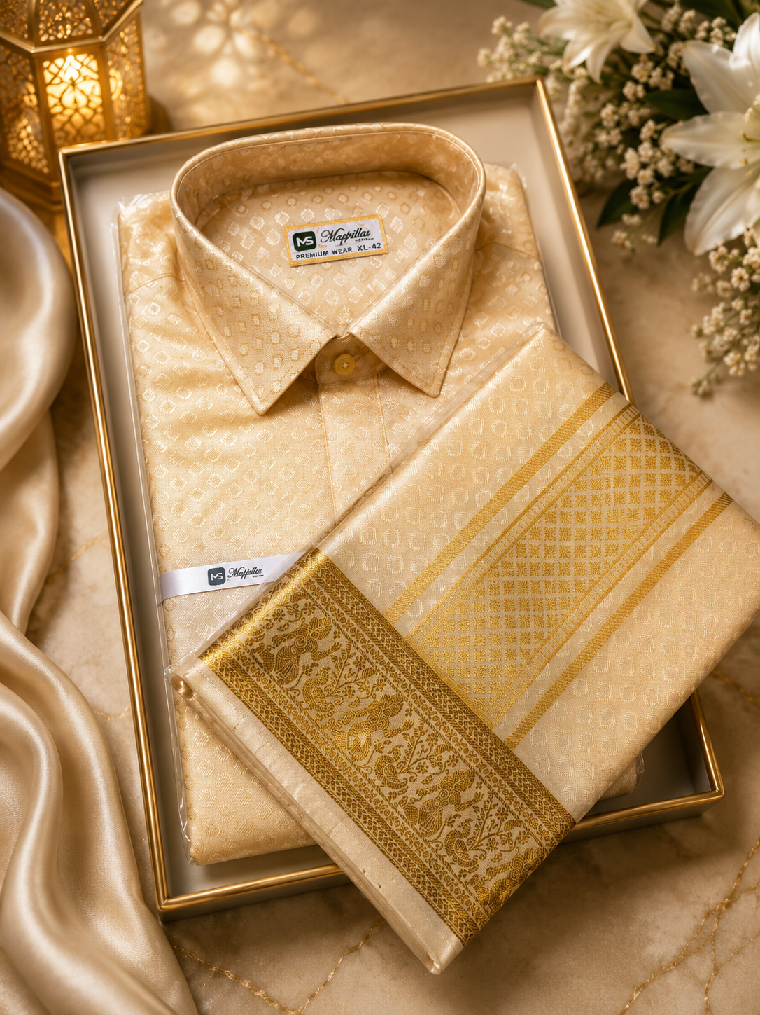Groom Veshti Premium Shirt & Dhoti Set