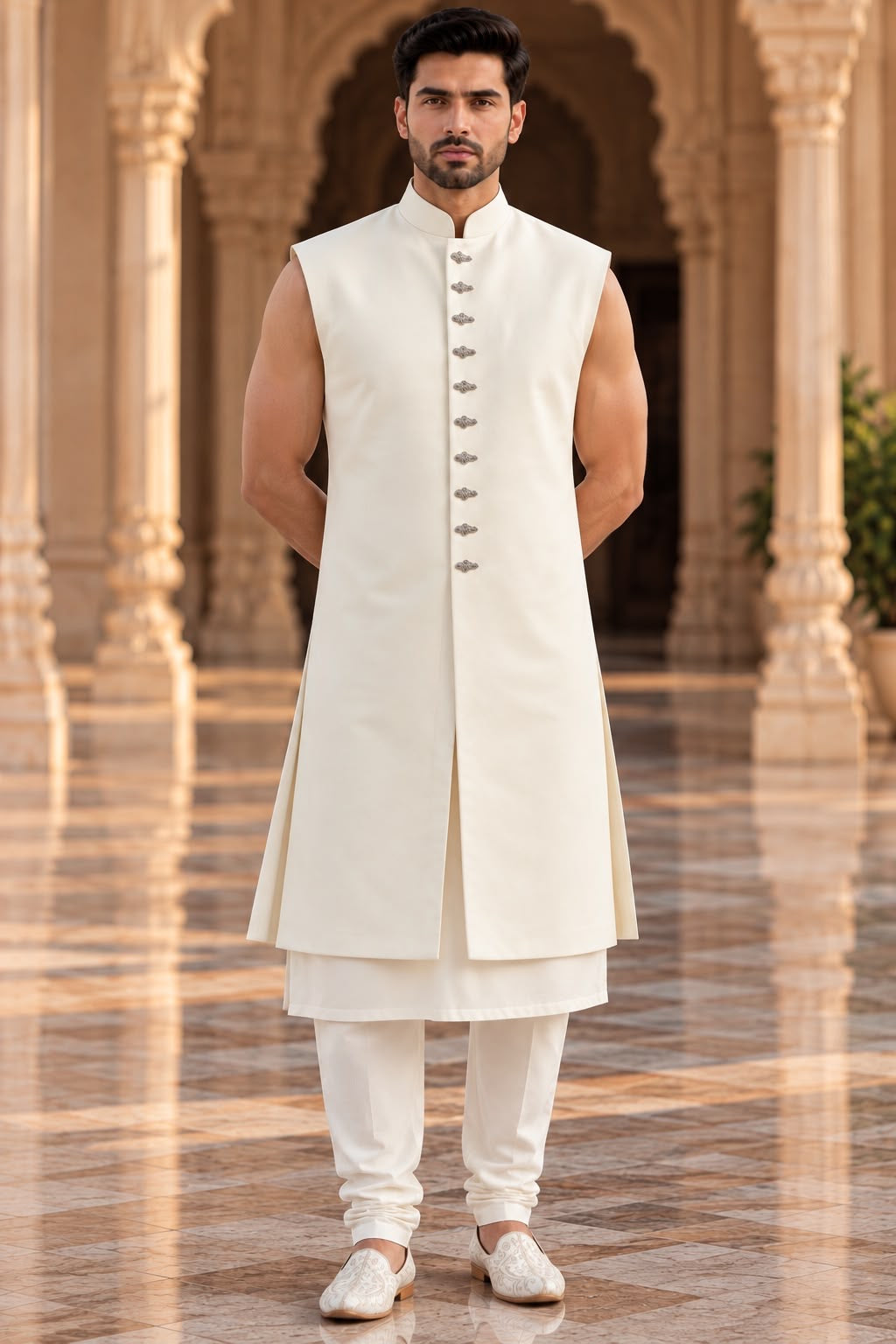 Ivory Sherwani – Size 44