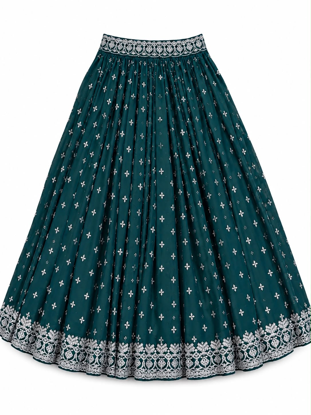 Dark Teal Embellished Lehenga Set – XXL Ready made