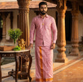Silk Men's Shirt & Dhoti Set – NO Velcro 42 Size
