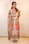 Mehrfarbiges Patchwork Salwar Kameez Set – M