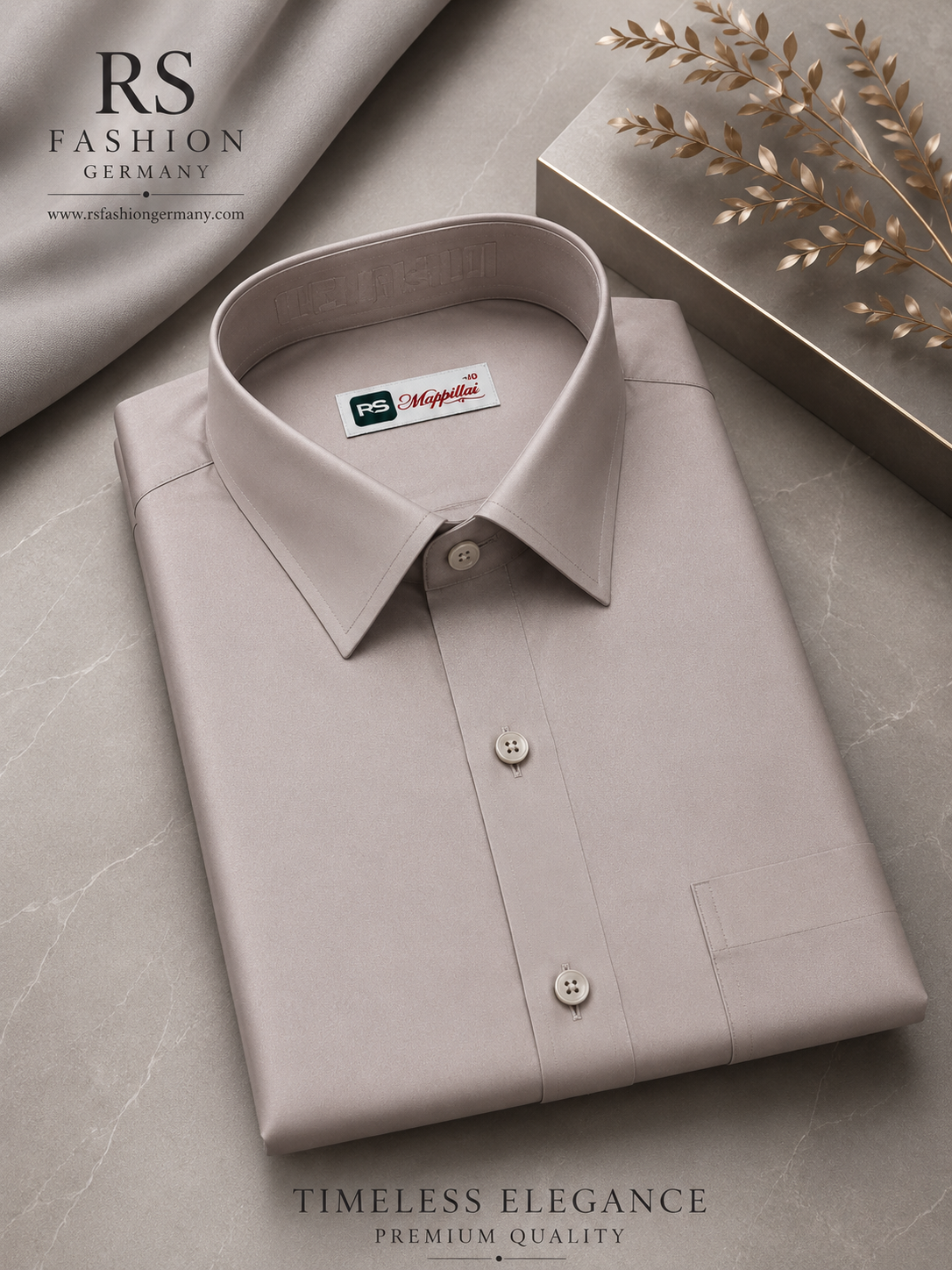 RS herenoverhemd – grijs (Maat 44-XXL)