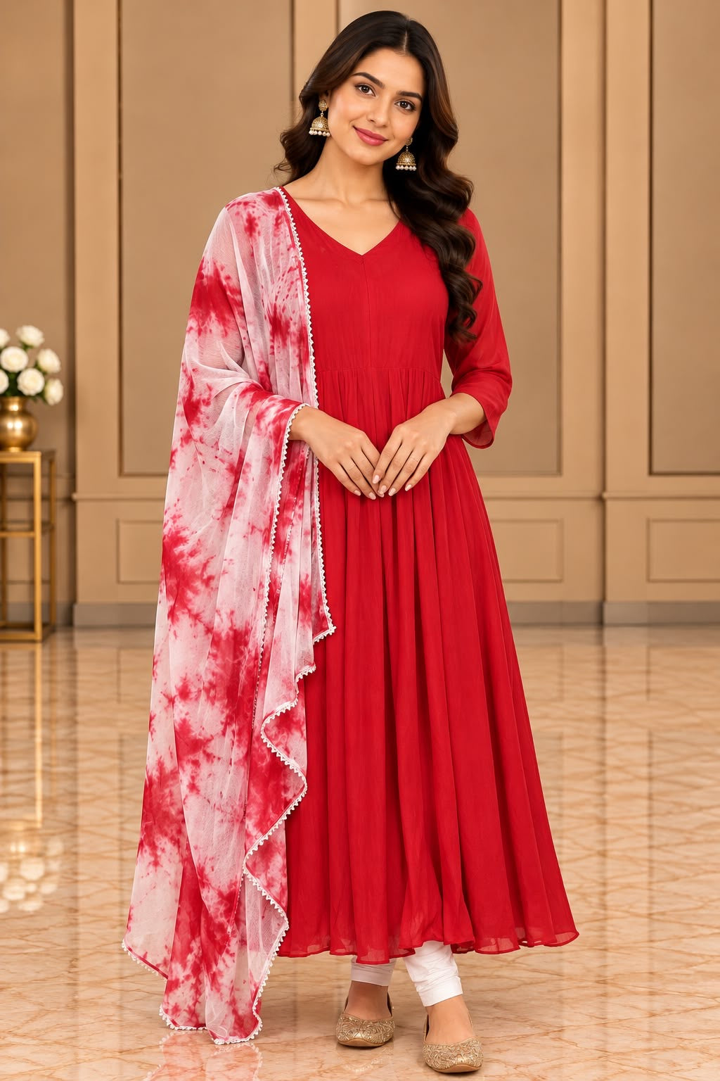 Red Flared Kurti – XXL size , no trouser