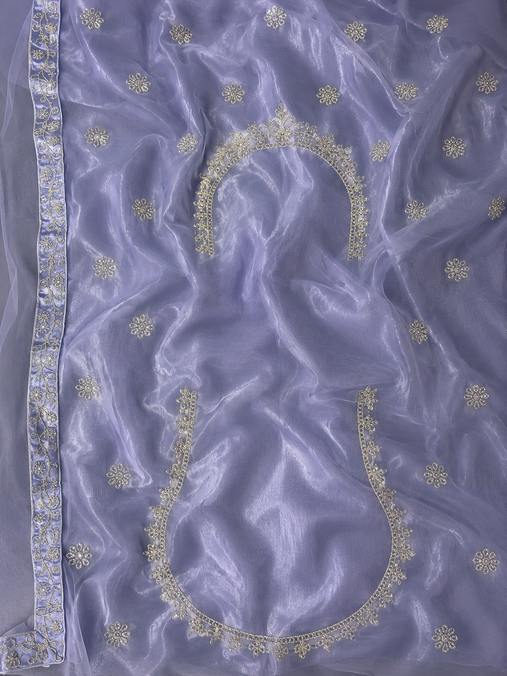Steel Blue Embroidered Lehenga Set