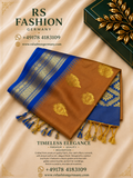 Soft Silk Saree – Kupfer & Blau
