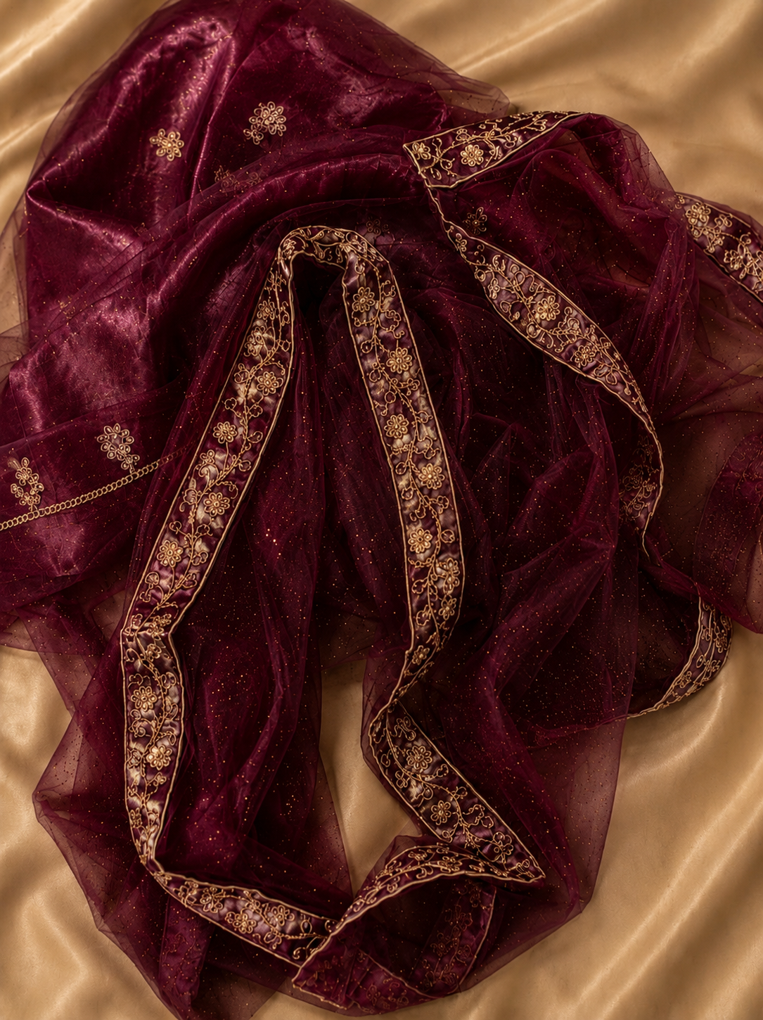 Maroon Embroidered Lehenga Set