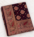 Maroon Banarasi Saree with Gold Zari Border