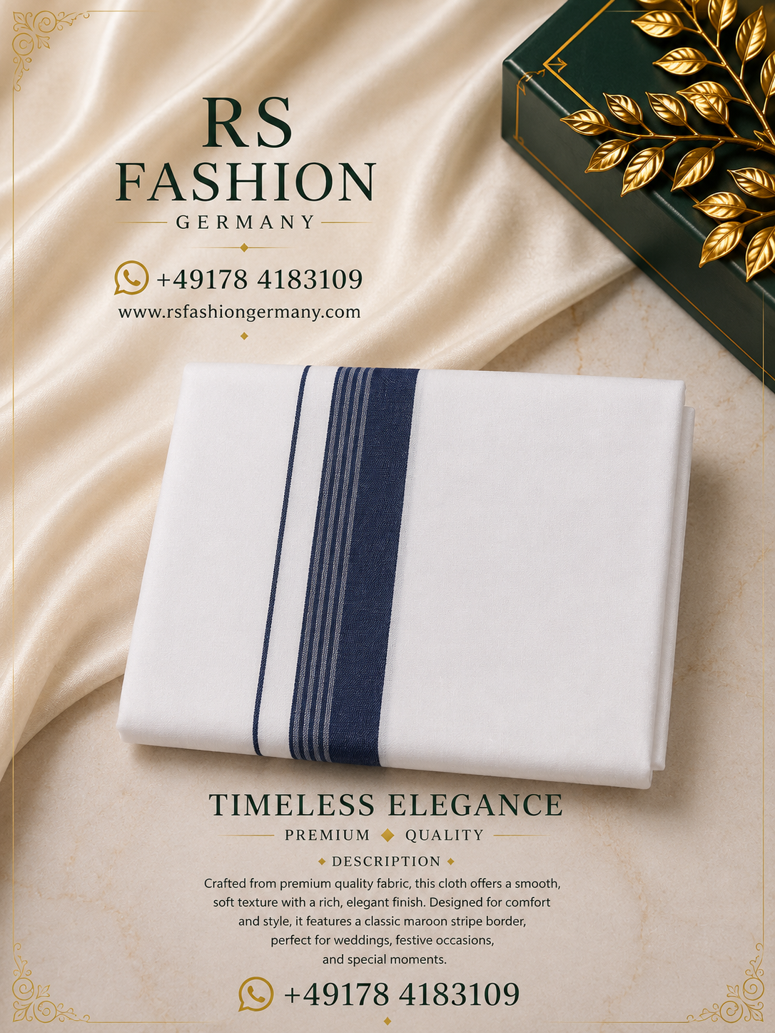 4 Mulam Katoenen Veshti – Blauw