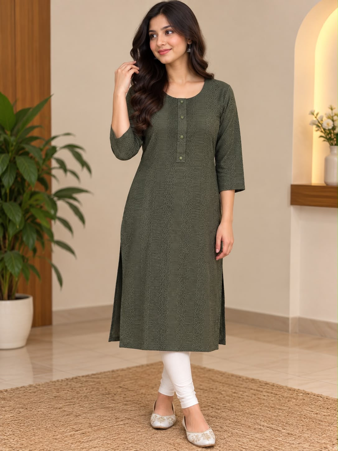 Damen-Kurta in Blau, Vorderansicht