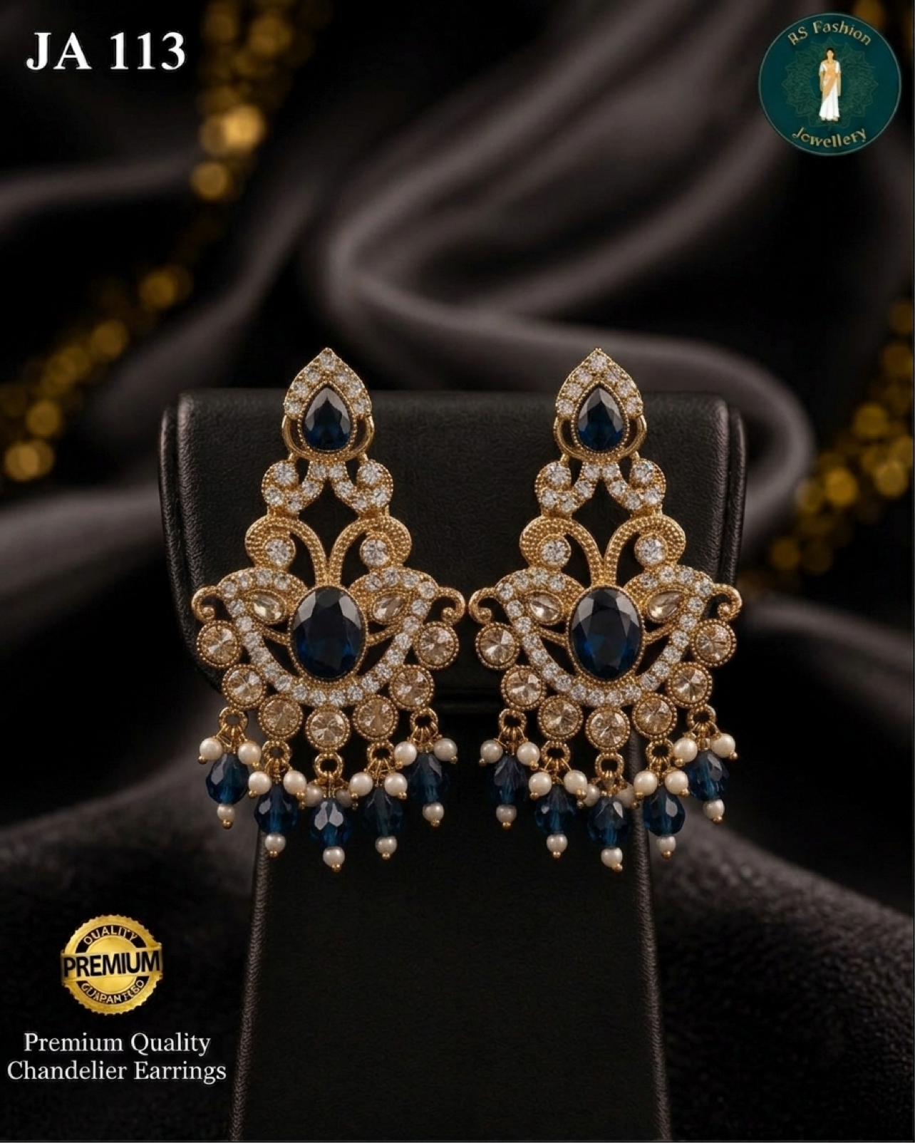 JA 113 Chandelier Earrings – Blau