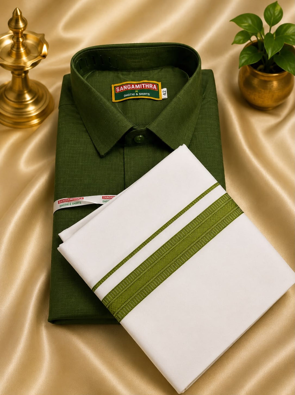 Men Veshti 4 Mulam & Shirt 42 size