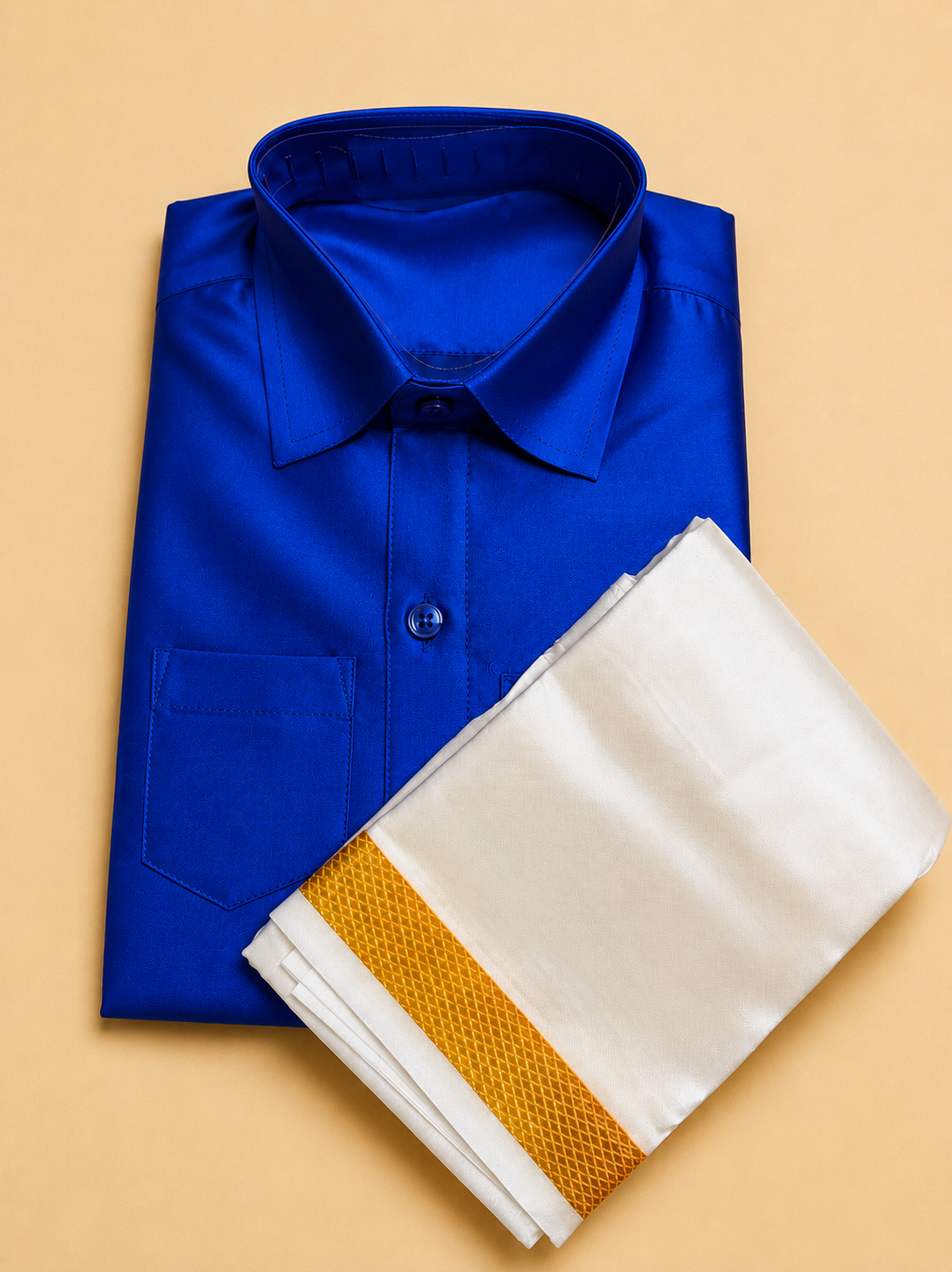 Veshti & Shirt Set – Royal Blue (1–2 Jahre)