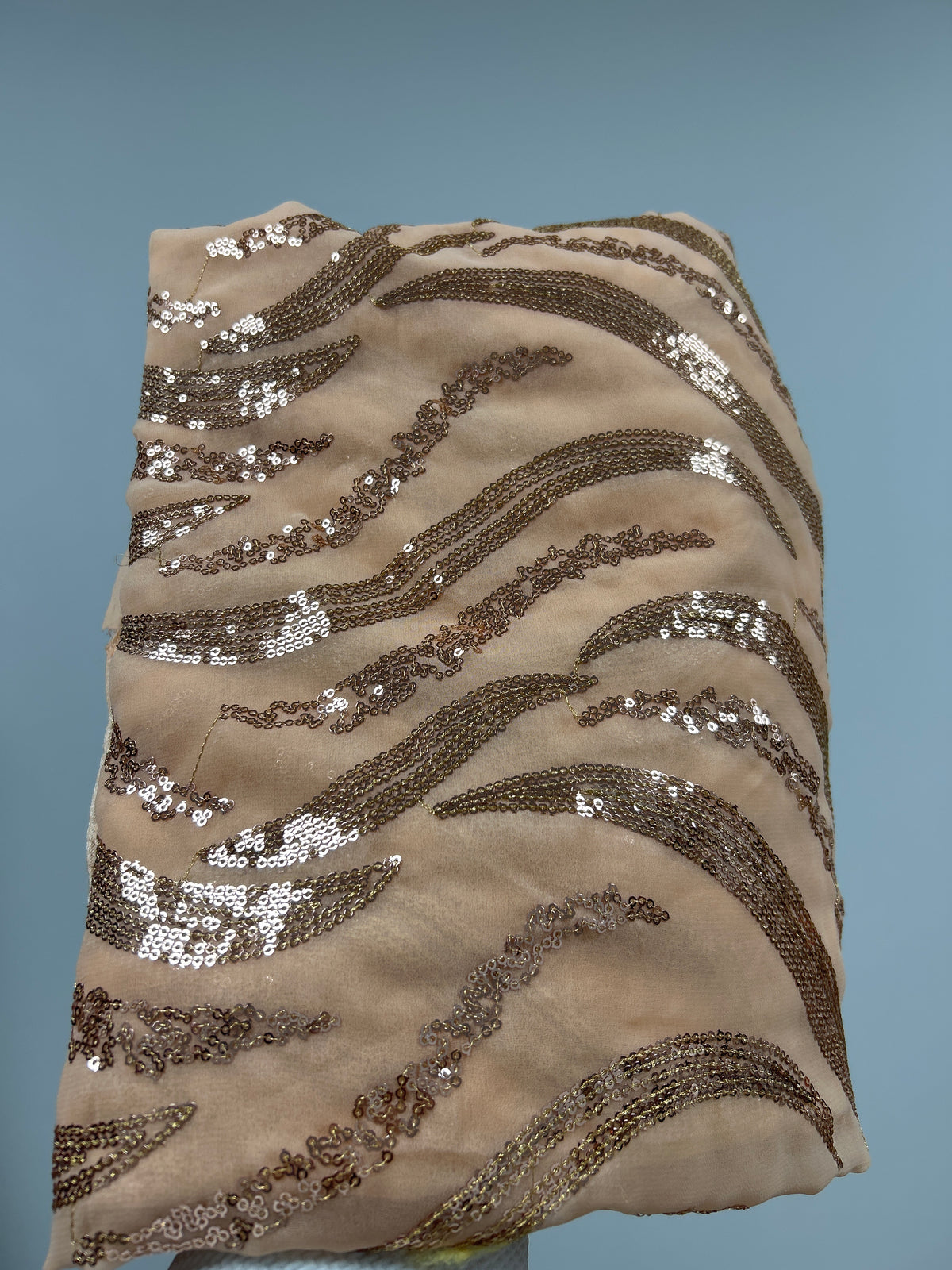 Beige Sequin Party Saree