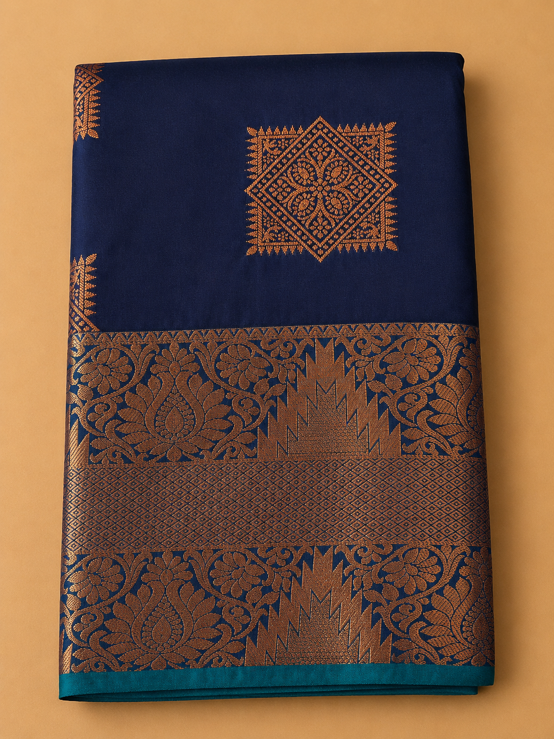 Navy Blue Kanjivaram Silk Saree