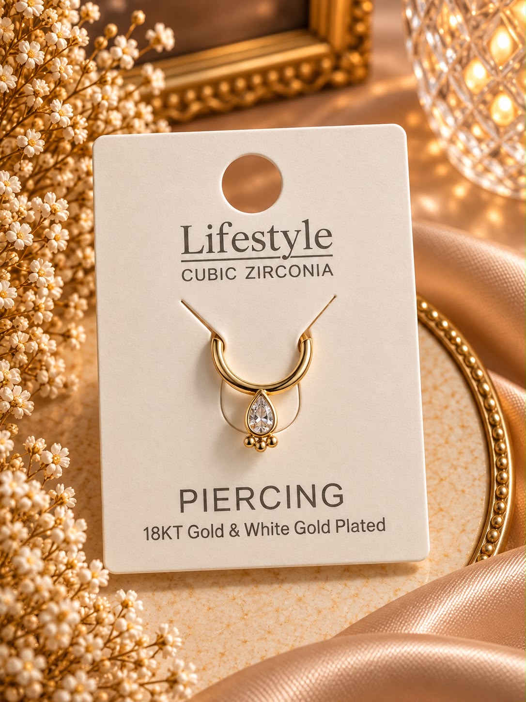 Nose klip – White Gold Plated