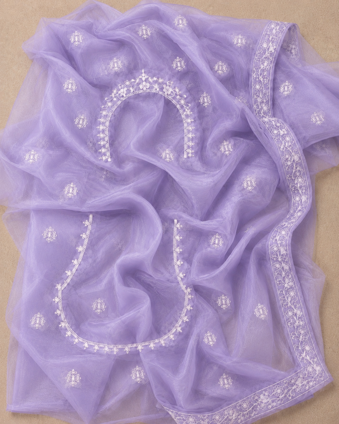 Lavender Embroidered Lehenga Set Unstiched blouse